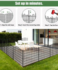 No Dig 10 Panel Decorative Garden Fence Set installed in yard around patio
