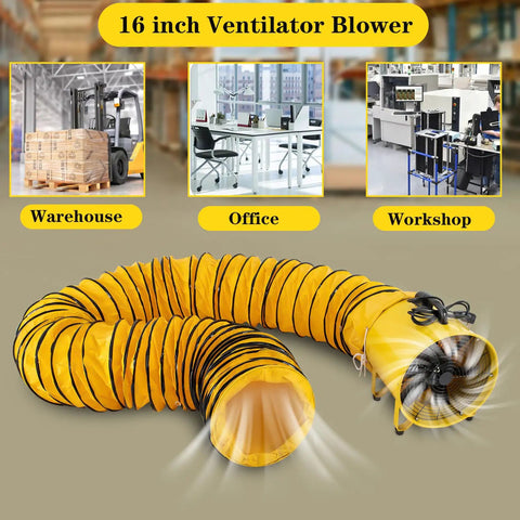 Beefy 16 Inch High Velocity Portable Blower Fan With 1100W Copper Motor 1900 To 2800 RPM 2160 To 3178 CFM Industrial Extractor