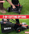 40V 16 Inch 2 In 1 Cordless Lawn Mower With Brushless Motor And Dual Battery Pack For Easy Push Operation No Gas No Fuss Up To 45 Minutes Runtime Mulching And Side Discharge For A Lightweight Yet Rugged Home Yard Helper, mulching and bagging in use