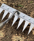 Beast 8 Teeth Garden Weeding Rake Heavy Duty Carbon Steel Weed Puller Tool with sharp blades in soil
