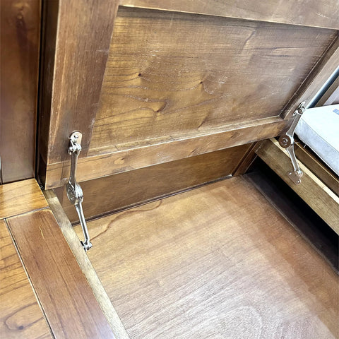 JinBoCheng 2-pack heavy-duty lid stay hinges in silver metal for cabinets/wardrobes; supports lid open 75–110°.