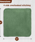 Real Deal 100 Percent Cotton Shop Rags 14X14 Inch Lint Free Bulk 25 Pack green rag featuring 4 side overlooked stitching.