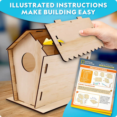 Fun DIY Wooden Birdhouse Kit For Kids And Families Build Your Own Birdhouse With Pre Cut Pieces And Paints For A Hands On Outdoor Habitat Project And Cozy Family Craft, wooden panels in assembly