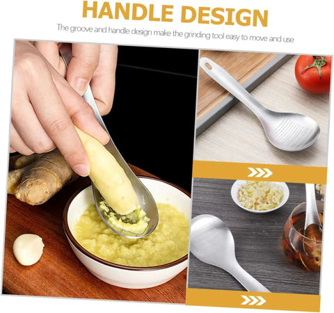 Ginger Grater Spoon And Lime Zester With Garlic Press And Wasabi Grinder in stainless steel 430 used for grating ginger over bowl