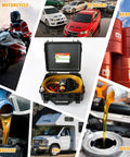 No Sweat 12V 75W Electric Gas Fuel Transfer Pump Set Workhorse Grade with hose and case for vehicles, RVs, gasoline, and diesel.