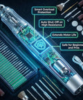 USB Rechargeable Mini Engraving Pen Cordless Rotary Tool internal circuit, accessories, and features highlight.