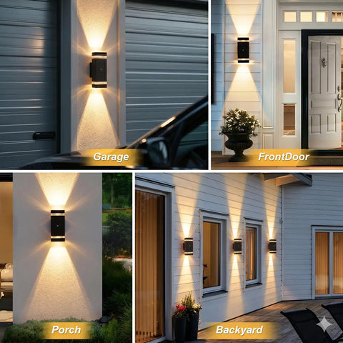 Dusk To Dawn Outdoor Lights For Front Door And Porch 5W LED Exterior Wall Sconces IP65 Waterproof Auto On Sensor illuminating home