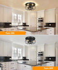 Farmhouse Flush Mount Ceiling Light Fixture With 3 Black Industrial Cage Lamps Dope Vintage Close-To-Ceiling Design in kitchen