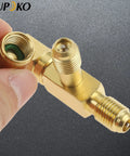 Aupoko brass quick-coupler access tee with 1/4'' swivel fittings for vacuum pump manifold