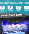 Wine And Beverage Cooler With Glass Door 128 Can Capacity Mini Fridge For Home Or Office Adjustable Removable Shelves Silver Finish Precise Temperature Control With Easy Touch Panel, showcasing digital touch panel and cans inside.