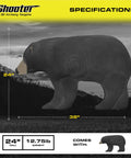 Bear 3D Archery Target For Realistic Practice, 375 FPS Rated, Lifelike Solid Body Design With Vital Scoring Ring, 24x38 in size
