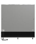Built To Last Straight Up Heavy Duty Three Door Stainless Steel Commercial Reach In Refrigerator 72 Cubic Feet rear view with power cord.