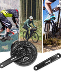 Three By Six Seven Eight Speed Mountain Bike Crankset 170mm With 42 34 24T Chainrings shown with cyclists on rugged trails