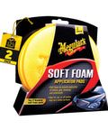 Two Pack 4 Inch Soft Foam Applicator Pads For Car Wax And Tire Dressing packaging showing yellow pads in box