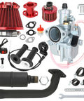 Stage 2 Engine Upgrade Kit With VM22 Carburetor For 212cc Mini Bike And Go Kart Engines Includes Exhaust Throttle Air Filter Cables