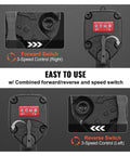 Pneumatic Air Impact Wrench With 3/8 Inch Square Drive And 690 Ft Lbs Of Knuckle Busting Torque Lightweight Aluminum Body controls for speed and direction.