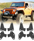Image of an orange Jeep Wrangler with 8 Pcs Body Door Hinge Set For Wrangler JK JKU Unlimited 07 18 Aluminum Interior Kit displayed.