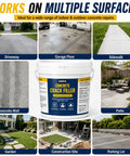 No Fluff Concrete Crack Filler And Heavy Duty Dry Mortar Repair Kit For Indoor Outdoor Projects Legit Rock Solid Gray Cement Mix on multiple surfaces.