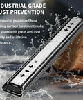 Heavy Duty Full Extension Drawer Slides Side Mount Ball Bearing Rails 12 to 40 Inch 220 Lb Capacity No Lock Pair with rust prevention