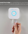 Connecting Ethernet cable to Hue Bridge Smart Lighting Hub For Hue System Unlock Full Automations Multi Room Control Zones Remote Access