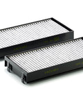 Two Cabin Air Filter 64 31 6 945 586 Exact Fit For Cars With Pollen Dust And Gas Filtration, angled side view
