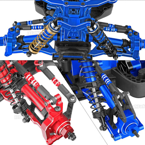 Beefed-Up RC Upgrade Kit For 1/10 Granite 3S Senton 3S And Mega550 RC Cars with aluminum shocks and suspension components.