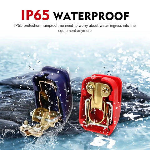 Two Pack Copper Plated Battery Clamps For Cars Trucks And SUVs With Quick Secure Connection Universal Cable Terminals Blue And Red
