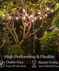 Solar Powered LED Outdoor String Lights 27 Ft Warm White Edison Bulbs For Patio Backyard Porch Waterproof And Durable
