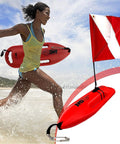 Compact Lifeguard Float Rescue Can Buoy 28 Inch For Spearfishing And Scuba Dive Durable Polyethylene Torpedo Style Buoy