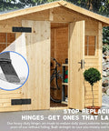 Heavy Duty Gate Hinges 2Pcs Deliver A Smooth 270 Degree Full Swing For Wood Fences And Barn Doors on a wooden shed door.