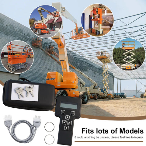Heavy Hitter Analyzer Diagnostic Tool Plus Cable Program Kit For JLG Scissor And Boom Lifts Top Shelf Handheld Service Scanner with keys and cable.