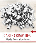 Aluminum Crimping Sleeves Set One Thirty Second Inch Double Barrel Cable Crimps Wire Ferrules For Rope Ends 200 Pack