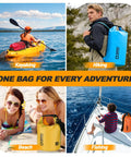Roll Top Waterproof Dry Bag 5L 10L 20L 30L 40L with Free Waterproof Phone Case for kayaking, hiking, beach, and fishing.