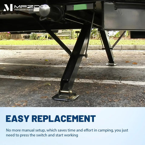 Rear Trailer Power Stabilizer Jack Stand Kit With Electric Switch No Crank Needed Independent Legs for stability