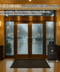 Heavy Duty Commercial Wet Umbrella Dryer With Rust Proof Finish And Removable Water Tray Plus Thick Absorbent Pads in hotel entrance.