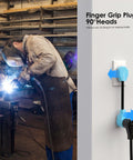 Welder using Heavy Duty 50 Amp Welder Adapter Cord 14-50P Male to 6-50R Female, with right angle plug, in workshop