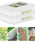 Pro Grade Ultra Fine Garden Netting 2 Pack 10x33 Ft Mesh Pest Barrier for Vegetables Fruits Flowers Crops Greenhouse Raised Beds and Patio