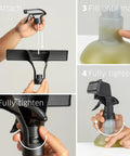 Front view: Kärcher WV 6 electric window vacuum squeegee, 11-inch, black with spray bottle