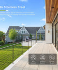 Beefy 316 Stainless Steel Cable 500 Ft One Eighth Inch Aircraft Wire Rope for deck railing on elegant residential patio.
