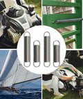 Extension springs, zinc-plated steel, single-loop ends, 4-pack