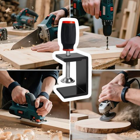 Four Pack Universal Heavy Duty C Clamps With Wide Jaw For Cabinet Installations Desks And Tables Adjustable Aluminum Clamp Brackets