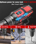 Beast 21V Cordless Drill Driver Set With 2.0Ah Battery Hammer Drill Mode 372 In Lbs Max Torque 3-in-1 system image