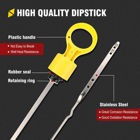 Transmission Fluid Dipstick Tool For Dodge Ram 2500 3500 6.7L 68RFE 2007 2022 Replacement 53034117AB with labeled features
