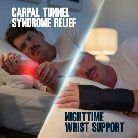 Nighttime Wrist Brace For Pain Relief From Carpal Tunnel Tendonitis And Arthritis That Fits Both Hands With Palm Cushion Beads