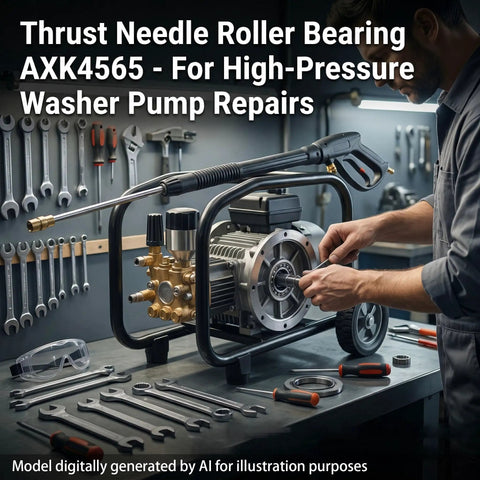 Pro Grade Heavy Duty Needle Roller Thrust Bearing and Washer Set for Axial Load Machines 4565 2AS in use on pump