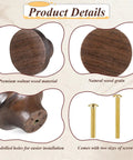 12 Pack Round Walnut Wood Drawer Handles 1.53 Inch Single Hole Cabinet Knobs With Screws, Easy Install details, brown finish