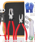 All In One Glass Cutting Kit For Stained Glass Projects Includes 8 Inch Tile Nippers, Running Pliers, Breaker Grozer Pliers