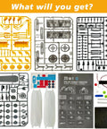25 In 1 Solar Science Robot Kit For Kids Ages 8 And Up, A Totally Fun Hands On STEM Building Toy That Lets Them Build 25 Different Solar Robots, Learn Basic Coding, Physics And Engineering, A Cool Educational Gift For Curious Makers, parts sprues and manual