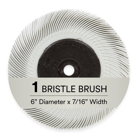 Radial Bristle Brush With Ceramic Abrasive Grain For Pro Grade Polishing Deburring And Finishing, 6 Inch Diameter, 0.4375 Inch Width
