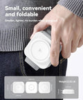 Person holding foldable 3 In 1 Magnetic Fast Wireless Charger Dock For iPhone 17 16 15 14 13 12 Pro Max Plus, Watch Series And AirPods Pro 4/3/2